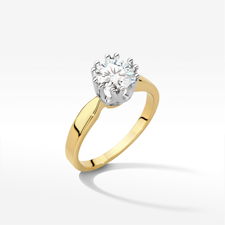 Pierścionek W0541 Diament Laboratoryjny 1,00ct żółte złoto