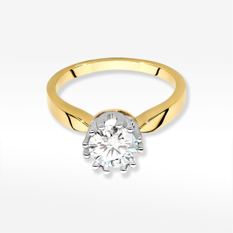 Pierścionek W0541 Diament Laboratoryjny 1,00ct żółte złoto