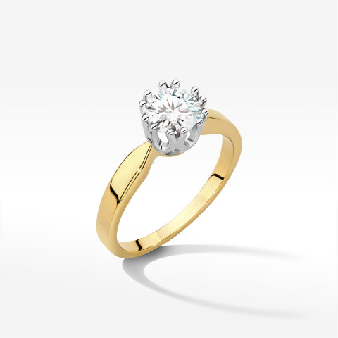 Pierścionek W0541 Diament Laboratoryjny 0,70ct żółte złoto