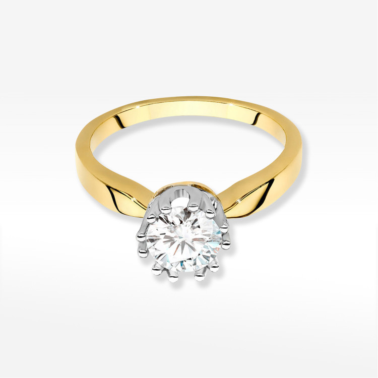Pierścionek W0541 Diament Laboratoryjny 0,70ct żółte złoto