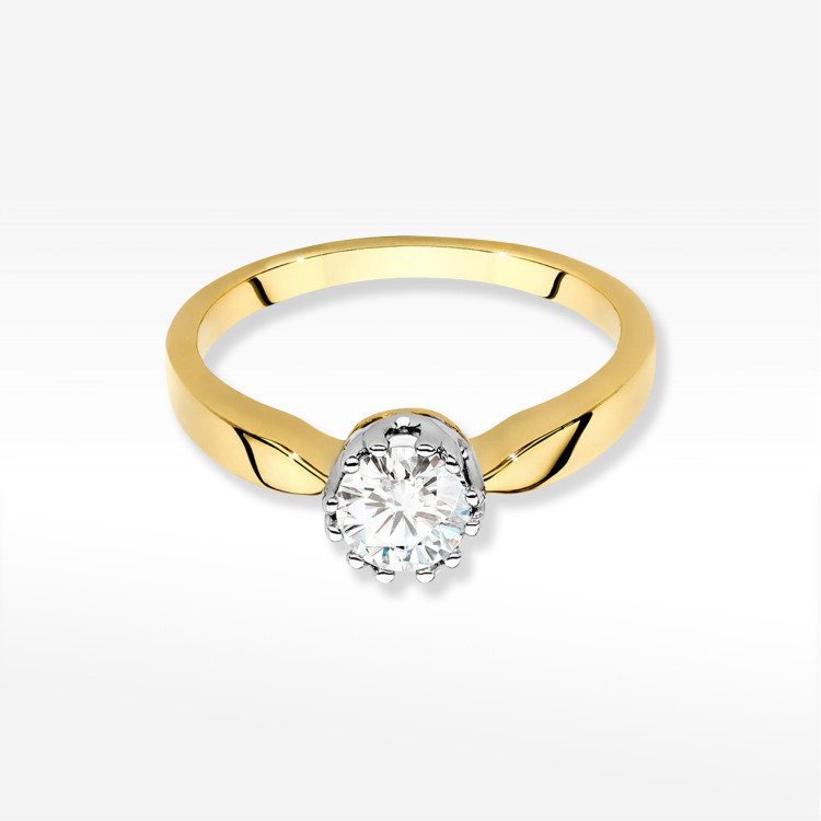 Pierścionek W0541 Diament Laboratoryjny 0,50ct żółte złoto