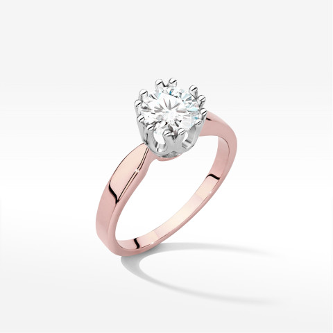 Pierścionek W0541 Diament Laboratoryjny 1,00ct różowe złoto