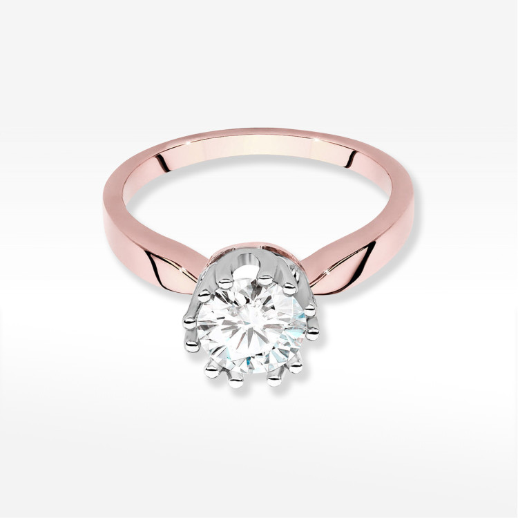 Pierścionek W0541 Diament Laboratoryjny 1,00ct różowe złoto