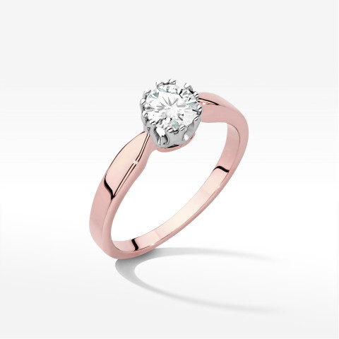 Pierścionek W0541 Diament Laboratoryjny 0,50ct różowe złoto