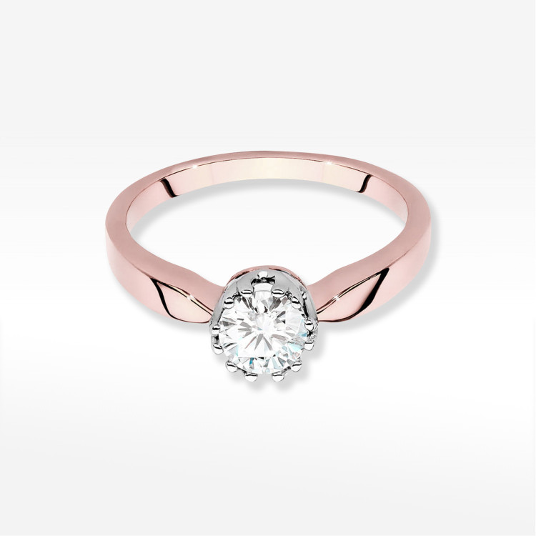 Pierścionek W0541 Diament Laboratoryjny 0,50ct różowe złoto