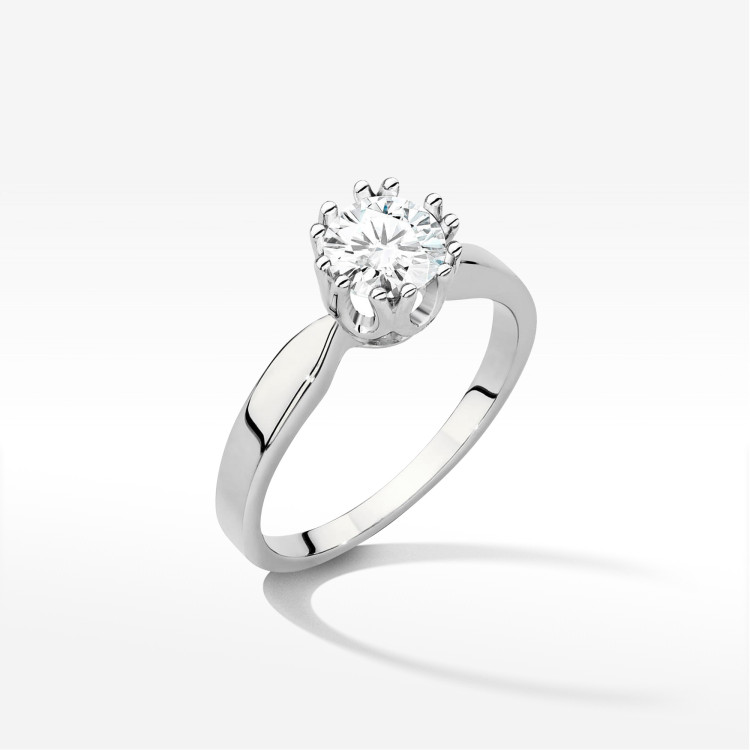 Pierścionek W0541 Diament Laboratoryjny 0,70ct białe złoto