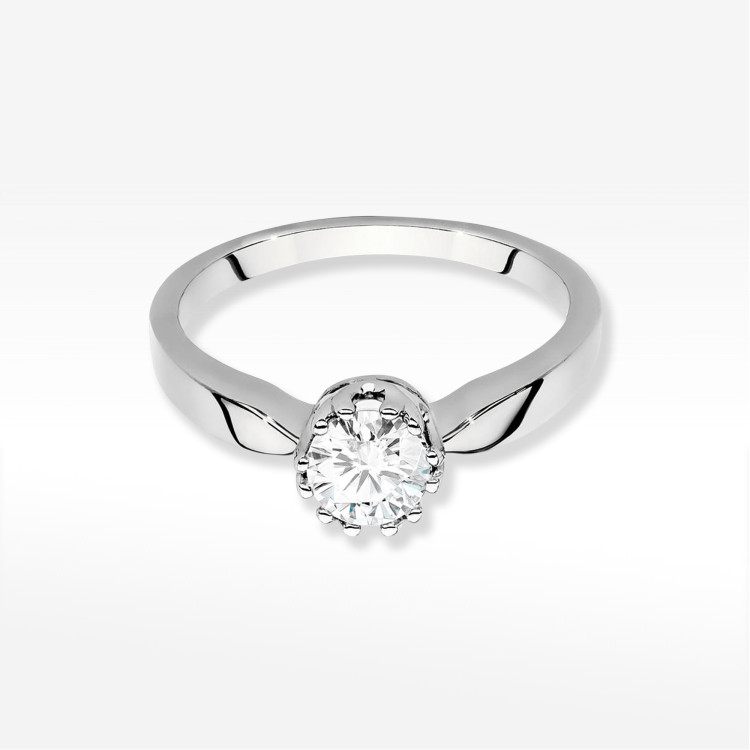 Pierścionek W0541 Diament Laboratoryjny 0,50ct białe złoto