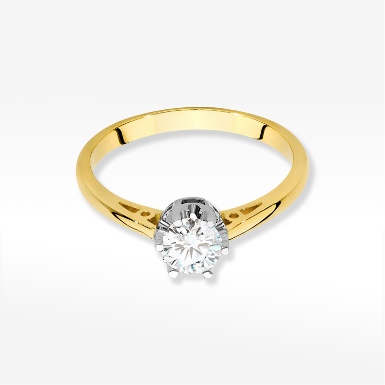 Pierścionek W0542 Diament Laboratoryjny 0,50ct żółte złoto