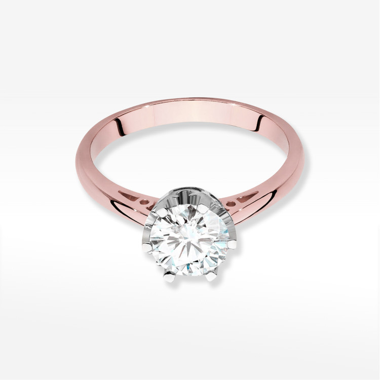 Pierścionek W0542 Diament Laboratoryjny 1,00ct różowe złoto