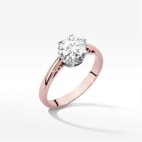 Pierścionek W0542 Diament Laboratoryjny 1,00ct różowe złoto