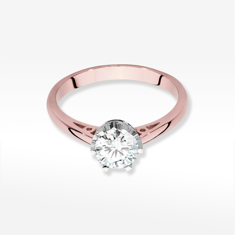 Pierścionek W0542 Diament Laboratoryjny 0,70ct różowe złoto