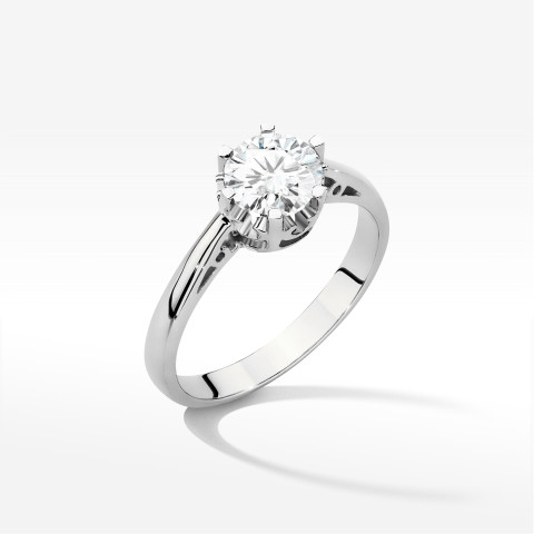Pierścionek W0542 Diament Laboratoryjny 1,00ct białe złoto