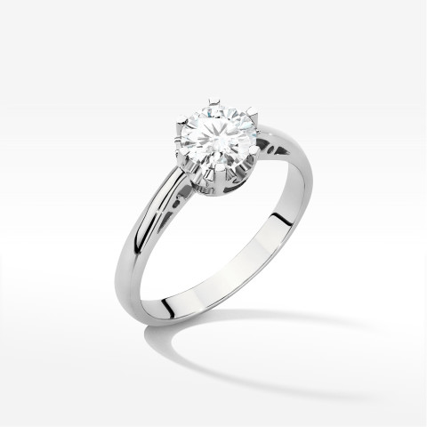Pierścionek W0542 Diament Laboratoryjny 0,70ct białe złoto