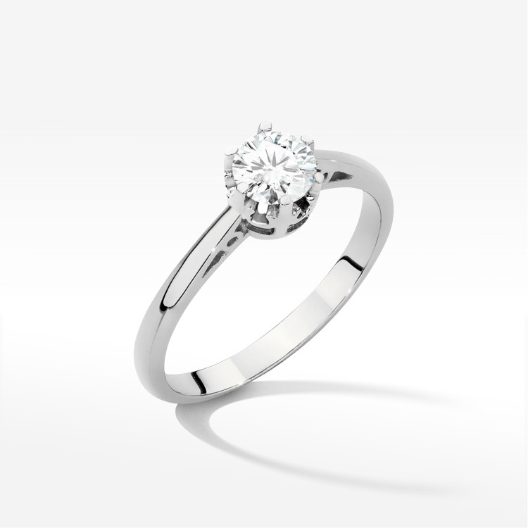 Pierścionek W0542 Diament Laboratoryjny 0,50ct białe złoto