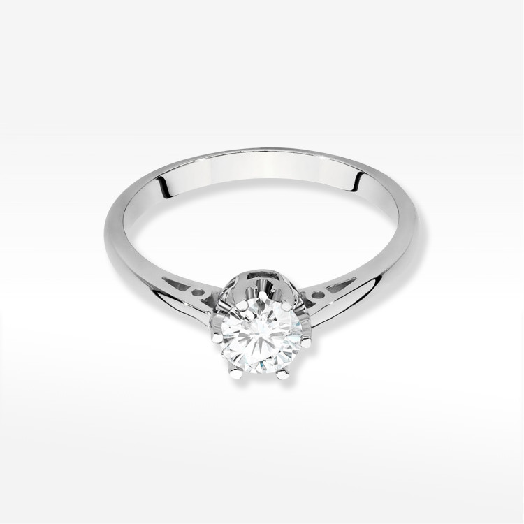 Pierścionek W0542 Diament Laboratoryjny 0,50ct białe złoto