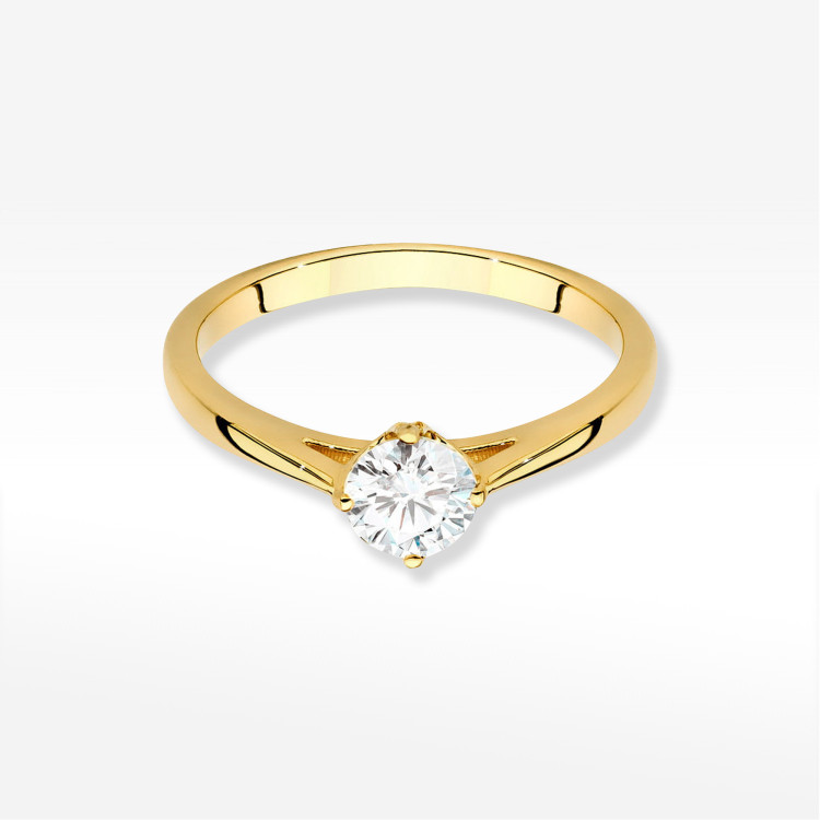 Pierścionek W0543 Diament Laboratoryjny 0,50ct żółte złoto