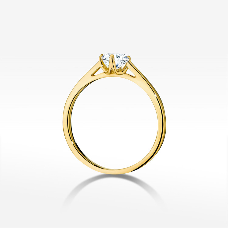 Pierścionek W0543 Diament Laboratoryjny 0,50ct żółte złoto