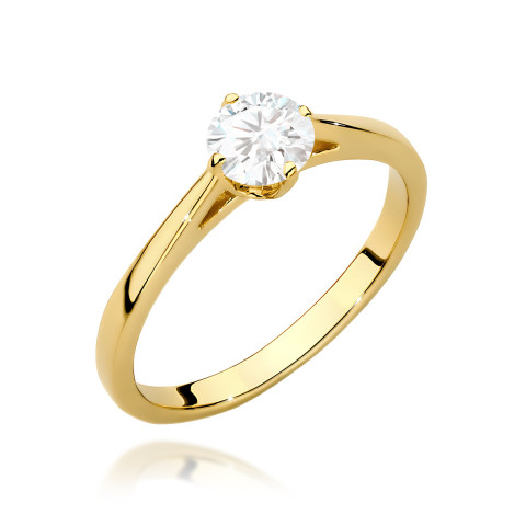 Pierścionek W0543 Diament Laboratoryjny 0,50ct żółte złoto