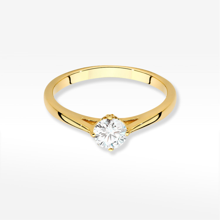 Pierścionek W0543 Diament Laboratoryjny 0,40ct żółte złoto