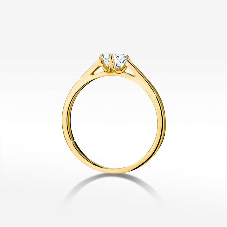 Pierścionek W0543 Diament Laboratoryjny 0,40ct żółte złoto