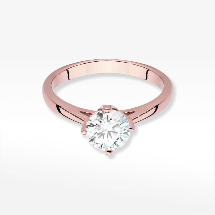 Pierścionek W0543 Diament Laboratoryjny 1,00ct różowe złoto