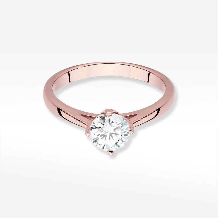 Pierścionek W0543 Diament Laboratoryjny 0,70ct różowe złoto
