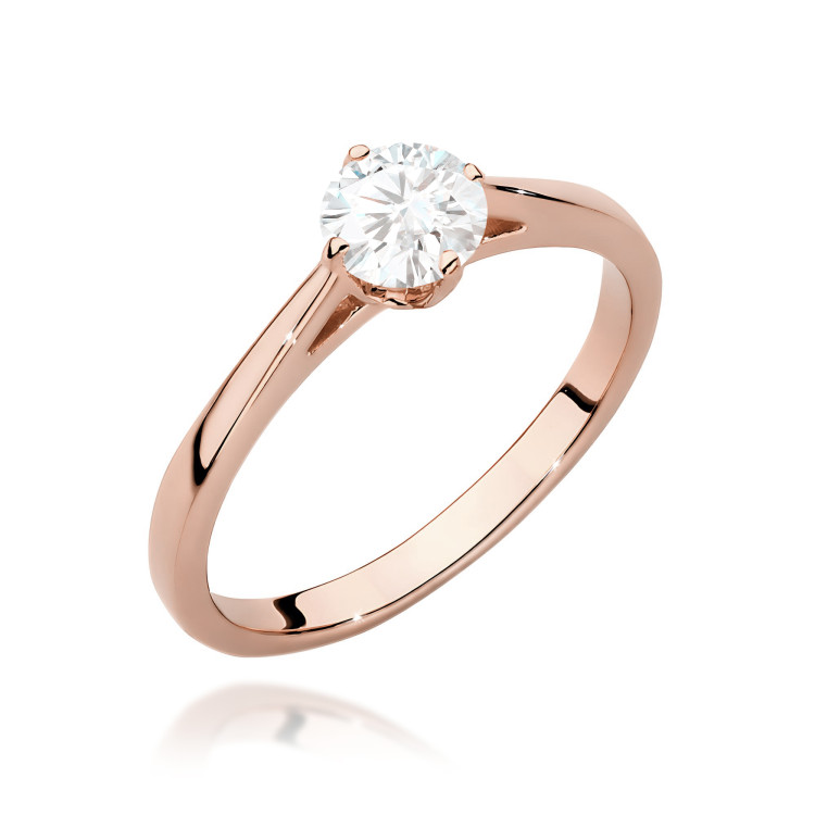 Pierścionek W0543 Diament Laboratoryjny 0,50ct różowe złoto
