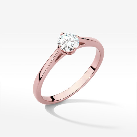 Pierścionek W0543 Diament Laboratoryjny 0,40ct różowe złoto