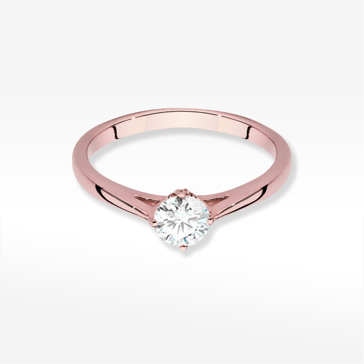 Pierścionek W0543 Diament Laboratoryjny 0,40ct różowe złoto