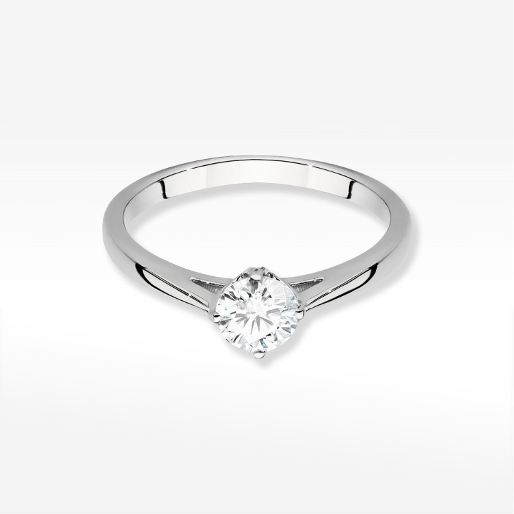 Pierścionek W0543 Diament Laboratoryjny 0,50ct białe złoto