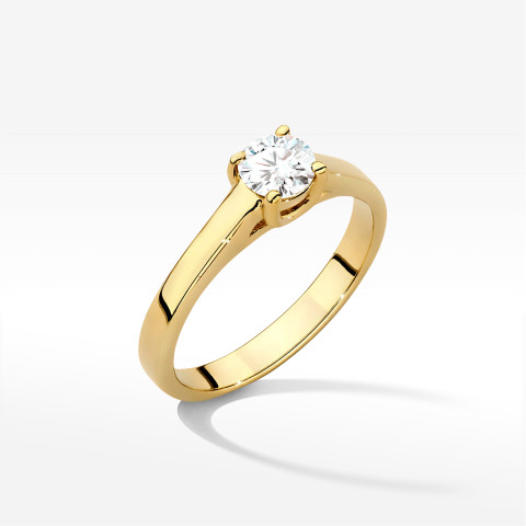 Pierścionek W0544 Diament Laboratoryjny 0,50ct żółte złoto