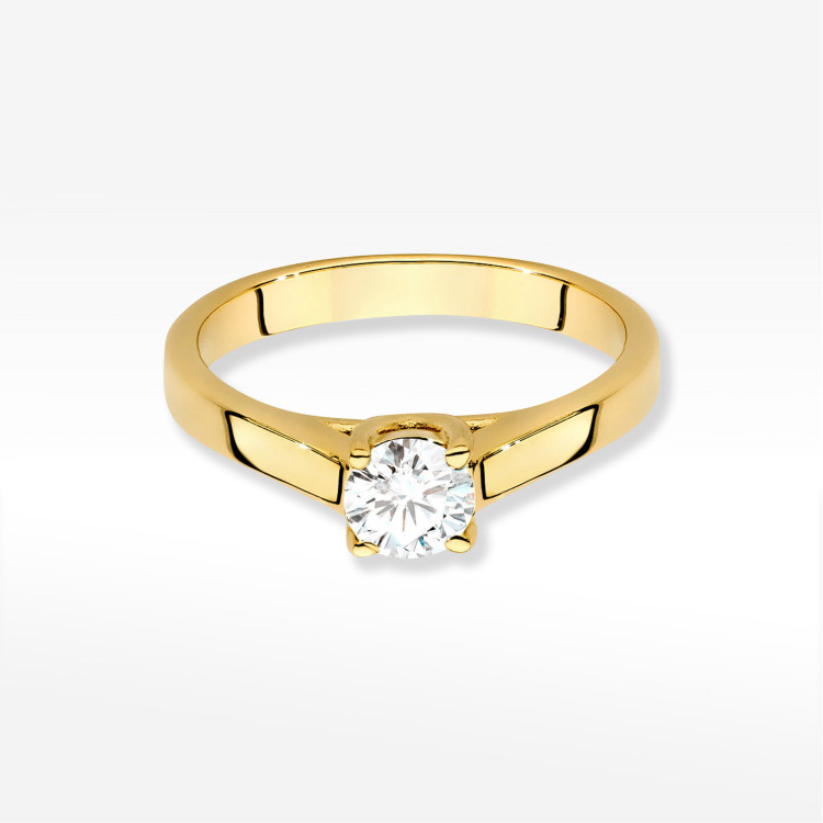 Pierścionek W0544 Diament Laboratoryjny 0,50ct żółte złoto
