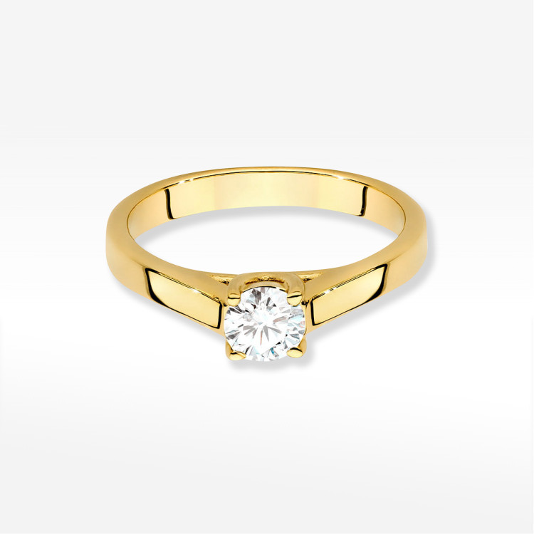 Pierścionek W0544 Diament Laboratoryjny 0,40ct żółte złoto
