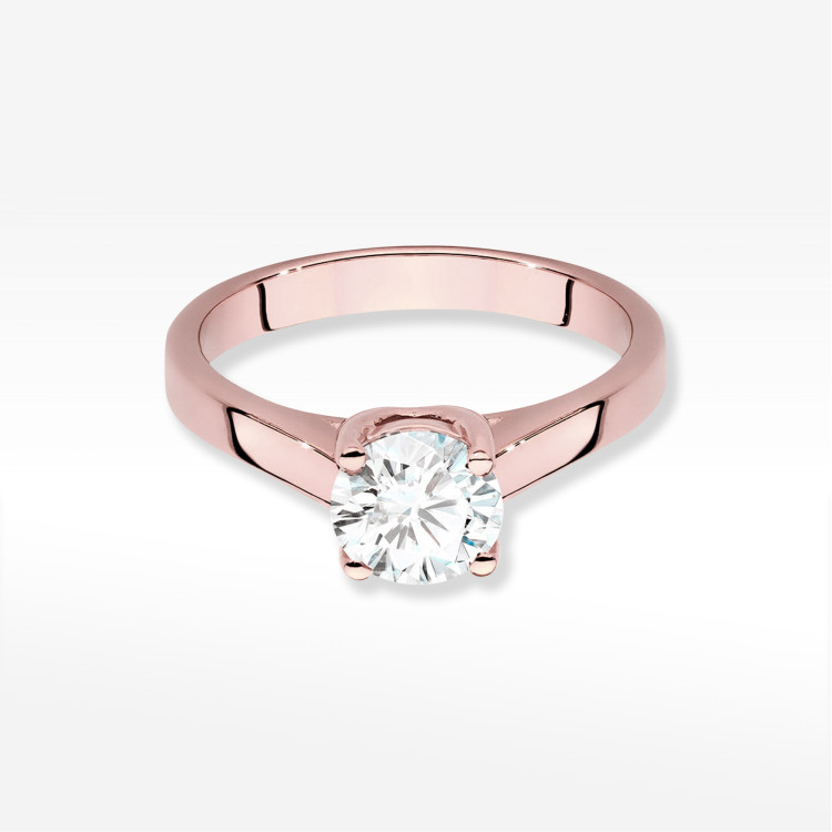 Pierścionek W0544 Diament Laboratoryjny 1,00ct różowe złoto