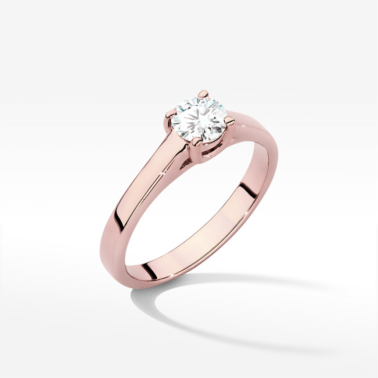 Pierścionek W0544 Diament Laboratoryjny 0,50ct różowe złoto