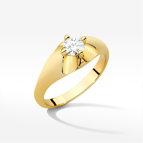 Pierścionek W0545 Diament Laboratoryjny 0,40ct żółte złoto