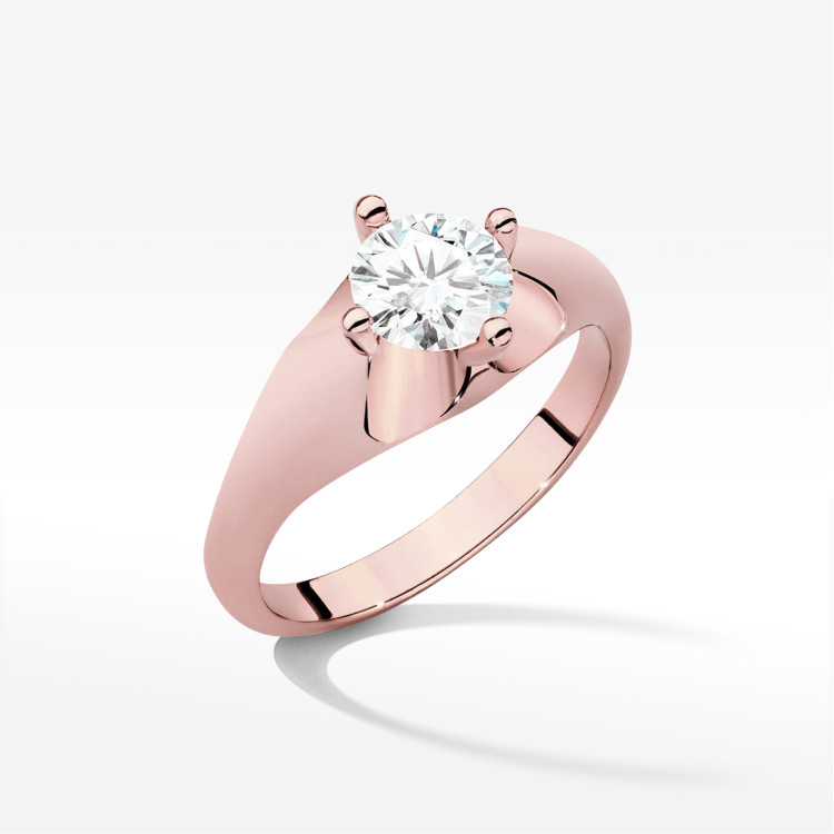 Pierścionek W0545 Diament Laboratoryjny 0,70ct różowe złoto
