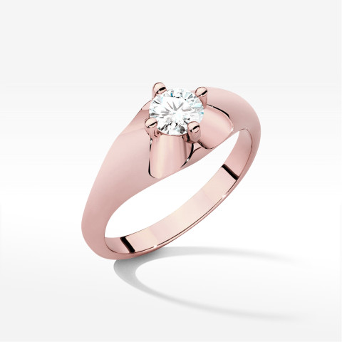 Pierścionek W0545 Diament Laboratoryjny 0,50ct różowe złoto