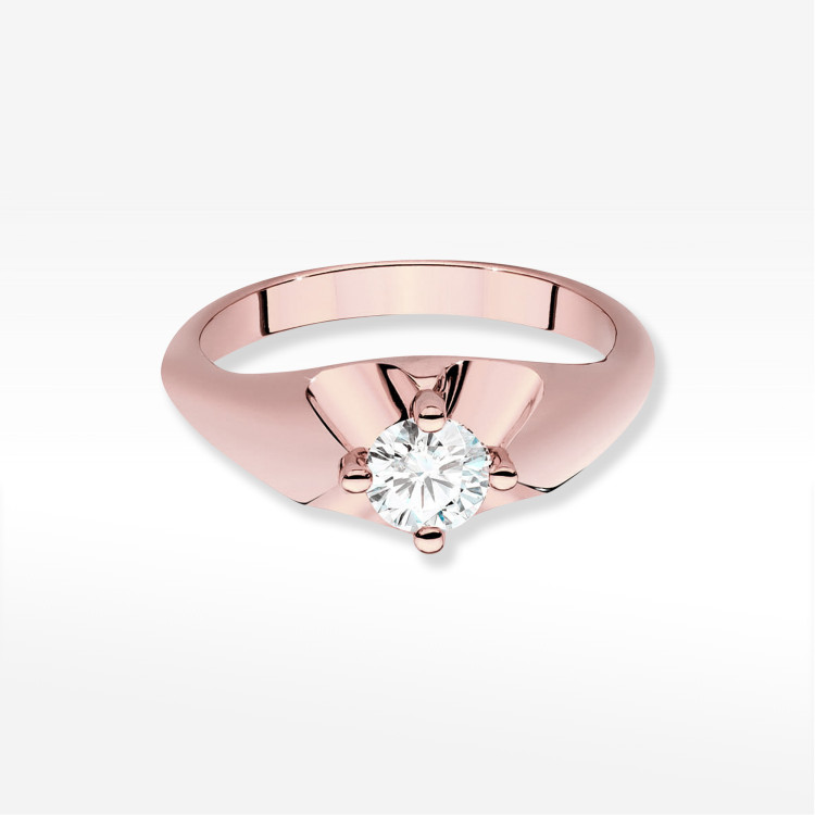 Pierścionek W0545 Diament Laboratoryjny 0,50ct różowe złoto