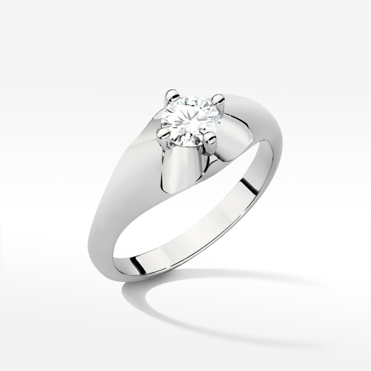 Pierścionek W0545 Diament Laboratoryjny 0,50ct białe złoto