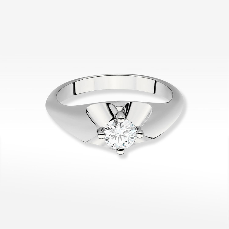 Pierścionek W0545 Diament Laboratoryjny 0,40ct białe złoto