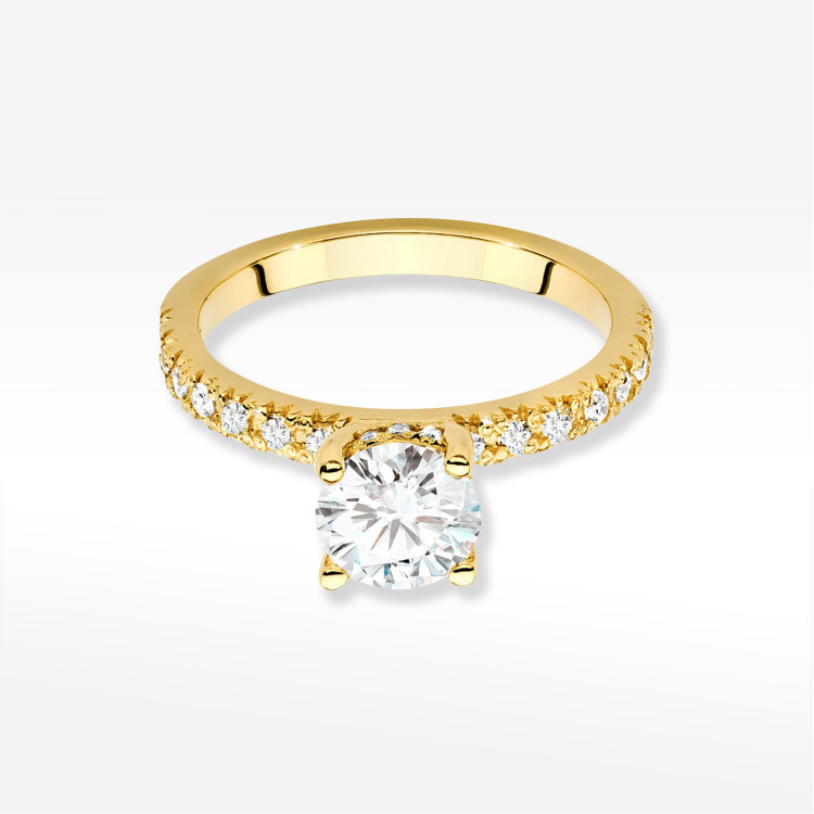 Pierścionek W0546 Diament Laboratoryjny 1,00ct żółte złoto