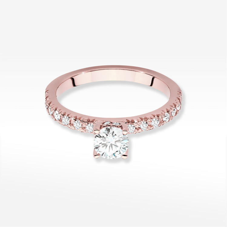 Pierścionek W0546 Diament Laboratoryjny 0,50ct różowe złoto