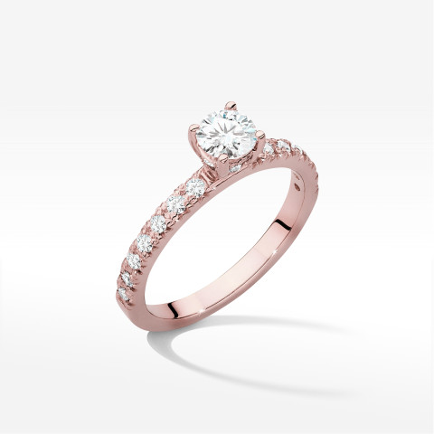 Pierścionek W0546 Diament Laboratoryjny 0,40ct różowe złoto