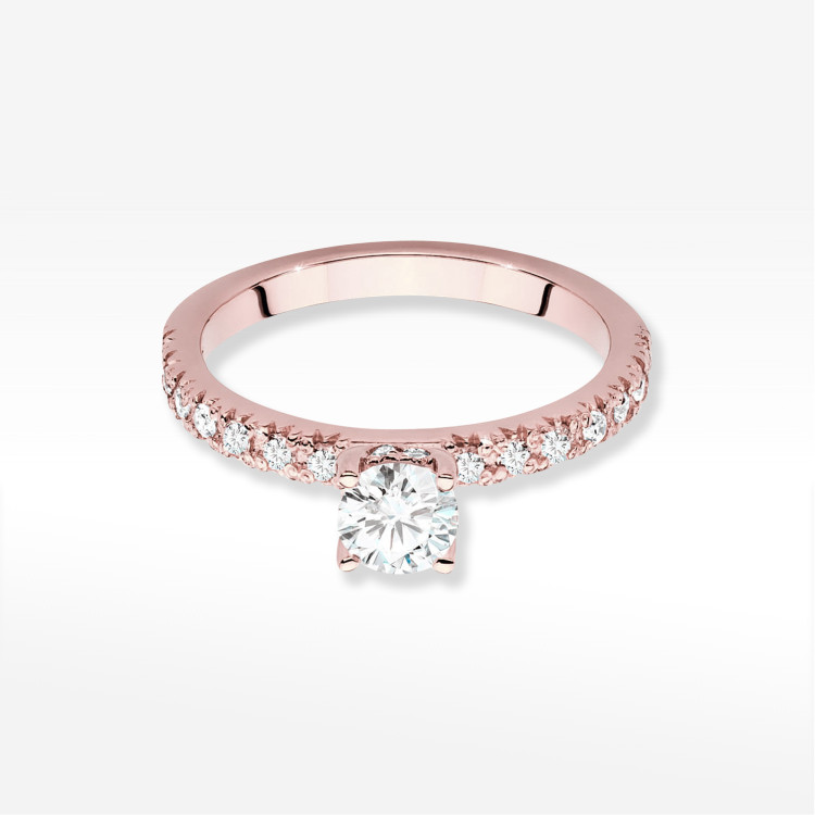 Pierścionek W0546 Diament Laboratoryjny 0,40ct różowe złoto