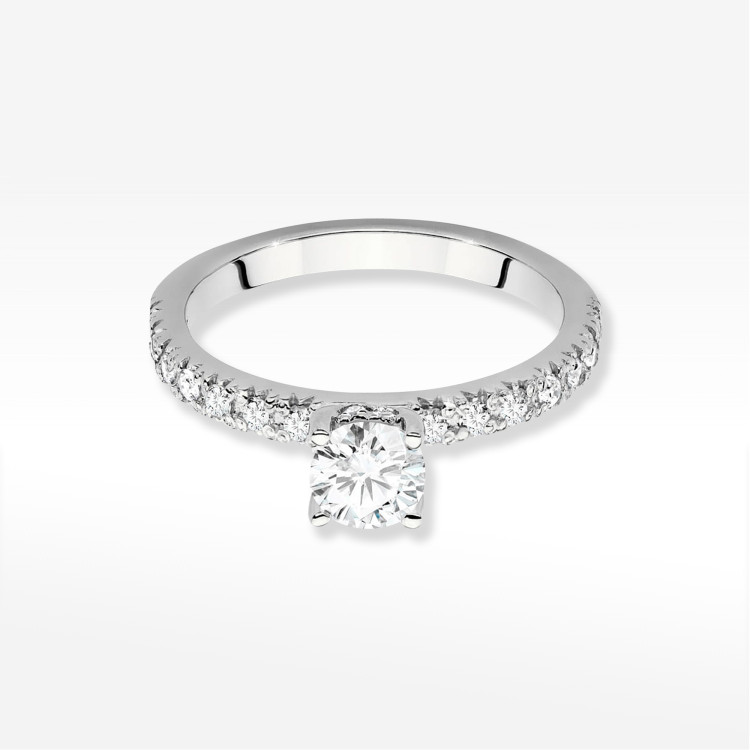 Pierścionek W0546 Diament Laboratoryjny 0,50ct białe złoto