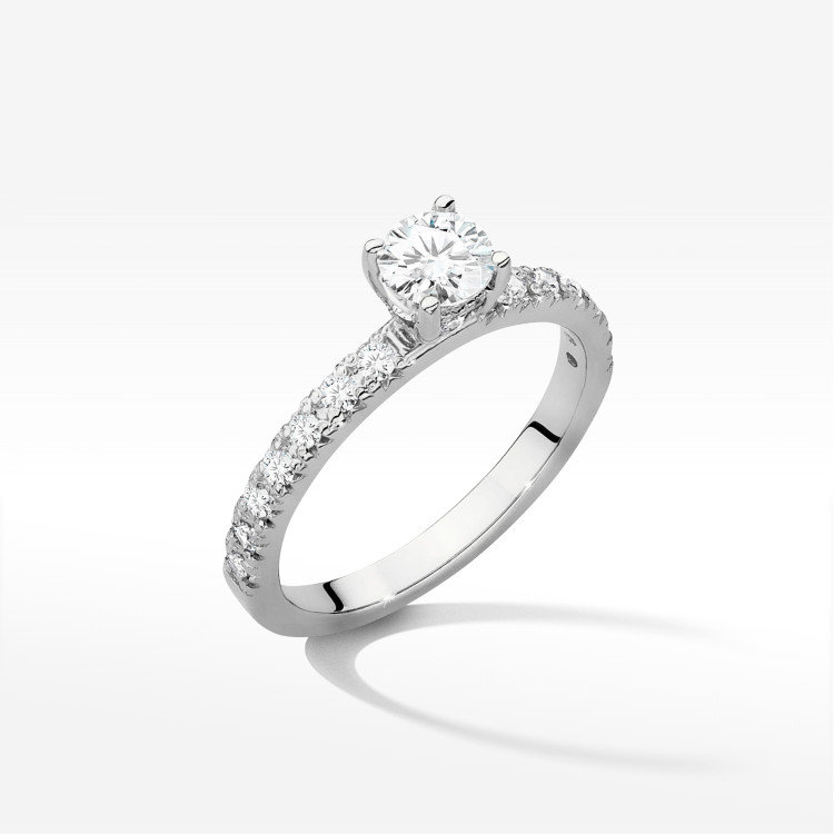 Pierścionek W0546 Diament Laboratoryjny 0,40ct białe złoto