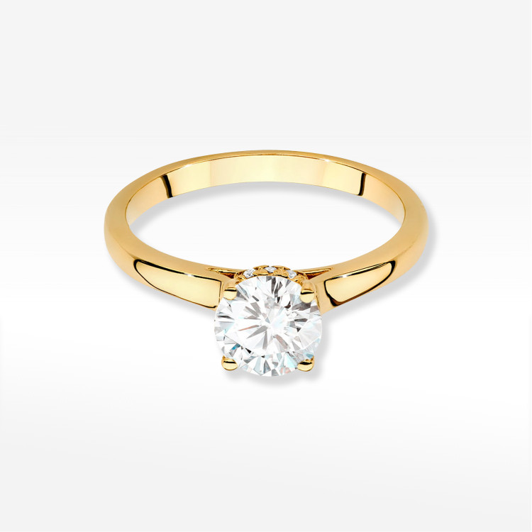Pierścionek W0547 Diament Laboratoryjny 1,00ct żółte złoto