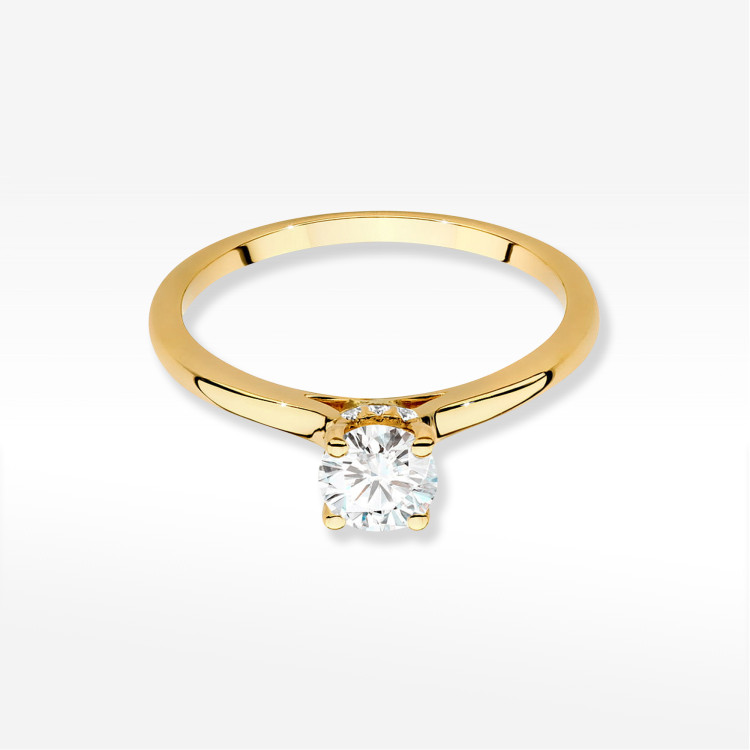 Pierścionek W0547 Diament Laboratoryjny 0,50ct żółte złoto