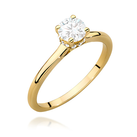 Pierścionek W0547 Diament Laboratoryjny 0,50ct żółte złoto